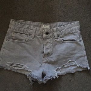 Free People Gray Jean Shorts